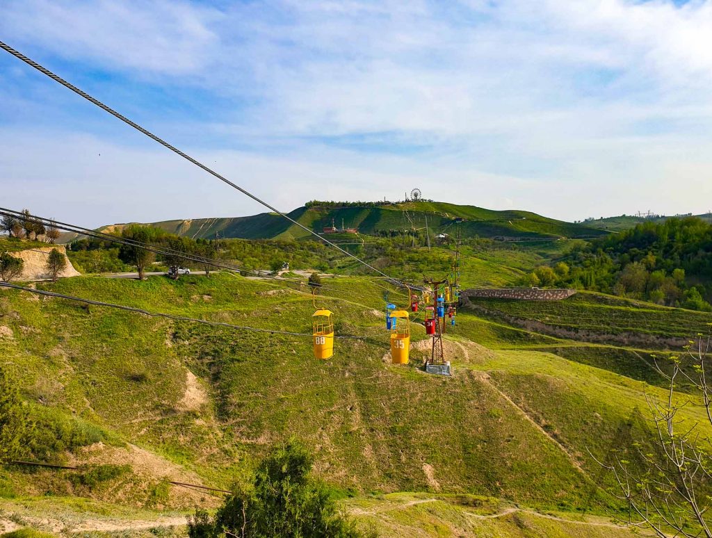 Soviet cablecar in Bobur park