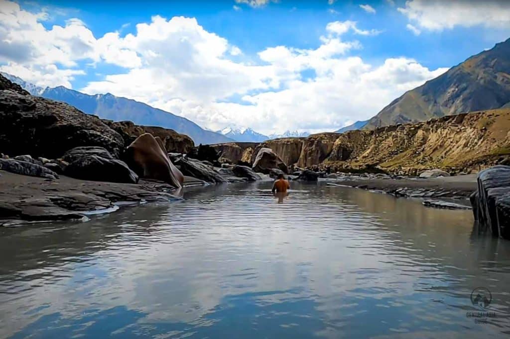 Wild hot spring of Engilchek
